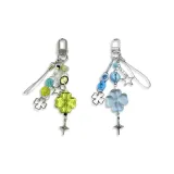 Подвеска с четырехлистным клевером, 1 пара (зеленый + синий)