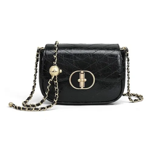 PESASRIE Сумка через плечо из натуральной коровьей кожи обычная женская черная