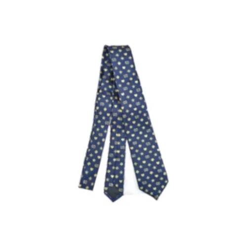 GUCCI Шелковые галстуки унисекс Морской синий Золотой
