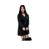 Черный комплект с юбкой (кардиган + платье-камзол)