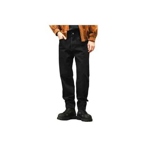 JIELEINUO Черные Мужские Джинсы
