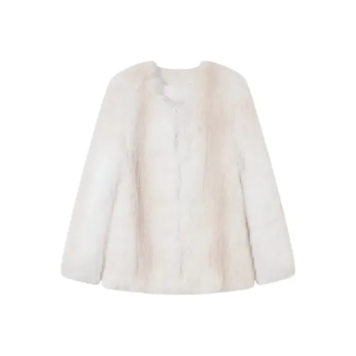 SNZX Белый Экологичный Eco Friendly Мех Женские Меховые изделия