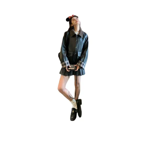 ZVJH Черные Женские Кожаные Куртки