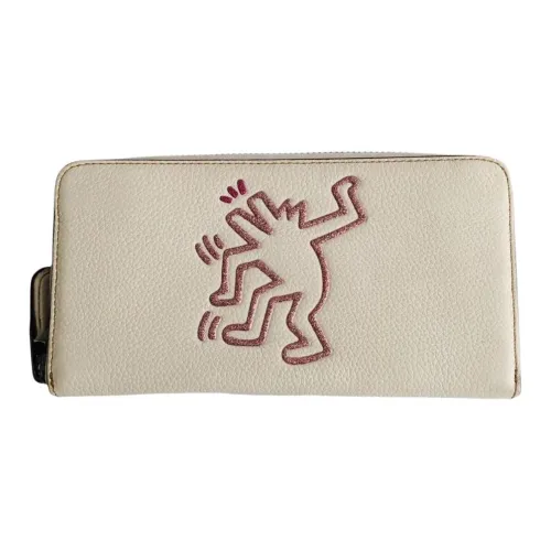 COACH X Keith Haring Коллаборация Кожа Кошелек Женская Белая