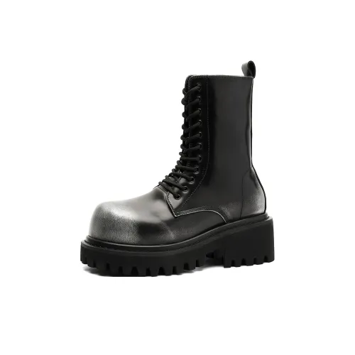 V05 Мода Big Head Британский стиль Мужские ботинки Платформа для увеличения высоты на 10 см Винтажный стиль байкерские кожаные ботинки Мужские