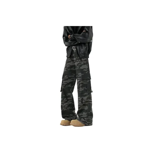 MEIPIN TANG Зеленый камуфляж Унисекс Карго Брюки