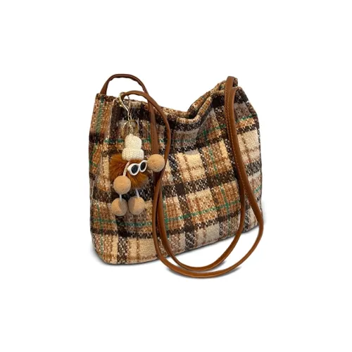 Crtnzo Kroez Ткань Сумка через плечо Стандартная Женская Коричневая