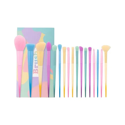 TLXT 17 шт Конфетный цвет Набор кистей для макияжа и одежды Цвет макарон Румяна Loose Пудра Щетка Профессиональные инструменты для красоты