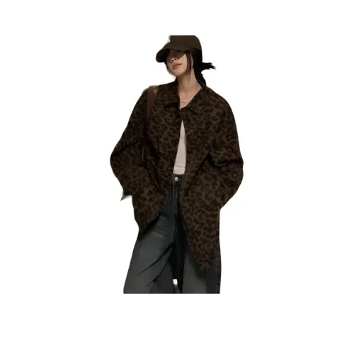 COHX Леопардовый принт Женские Куртки