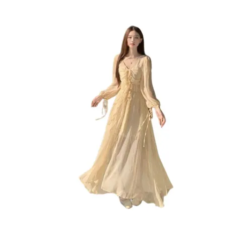 GIUHF Длинное платье с длинными рукавами женское