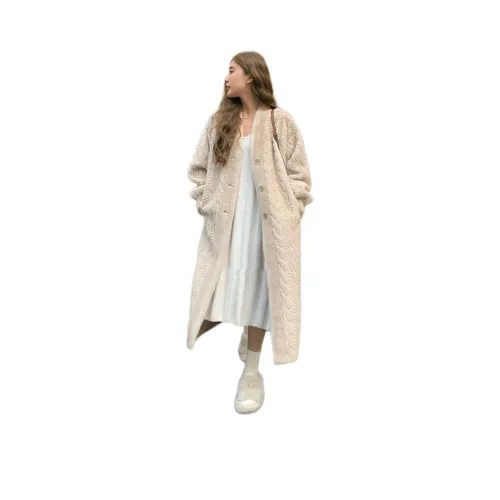 DENGDAMIAO Абрикос TWISTED Жареное Тесто Утепленные Женские Меховые изделия