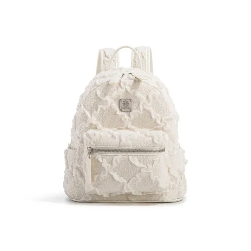 CAEISL KCIEL Полиуретан Рюкзак Стандартный Женский Белый Ромб Узор