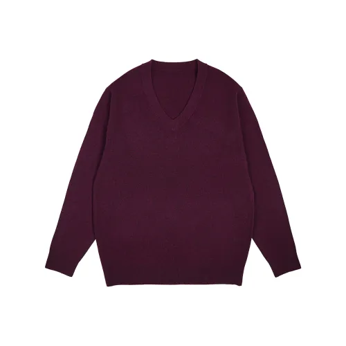 BILISISHANYANG Однотонный V-образный вырез Свитер Трикотажная ткань Базовый слой Мужской