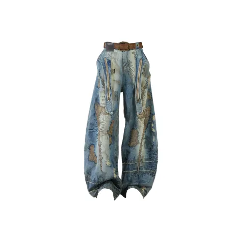 H.V.G.A Blue Unisex Jeans H.V.G.A Синий Унисекс Джинсы