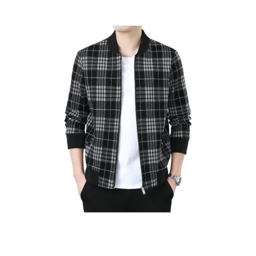 TAIZILONG Черный Белый Клетка Мужская Куртка