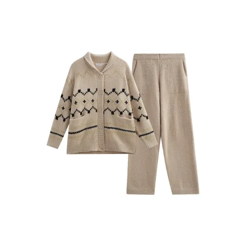 Same Language Пижамный комплект Женские Изогнутый Тисненый