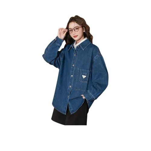 Tonlion Средне-голубые Женские Рубашки