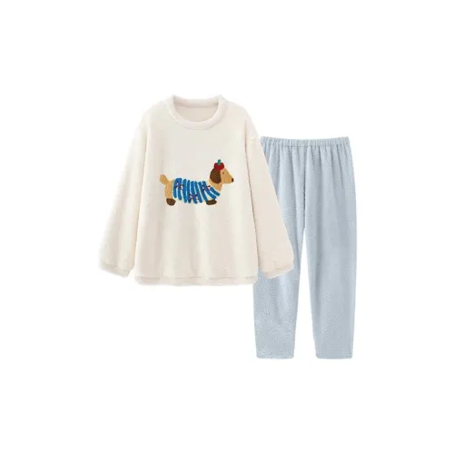 MEIJIAO Белый Такса [Одежда Sets] Женские Пижамные комплекты