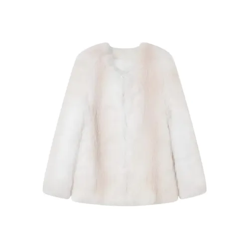 ETSE Белый Экологичный Eco Friendly Мех Женские Меховые изделия