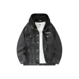 Чёрный с серым капюшоном