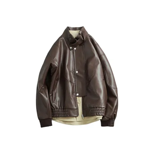 SLLAVIF Каштаново-коричневый Мужская Кожаная Куртка