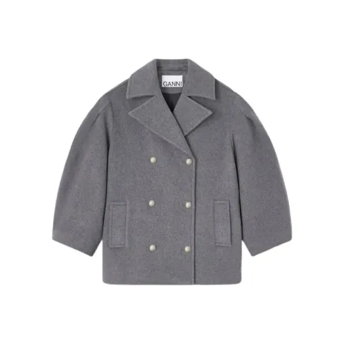 GANNI Серый Женский Пальто