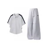 Серый топ + серые штаны