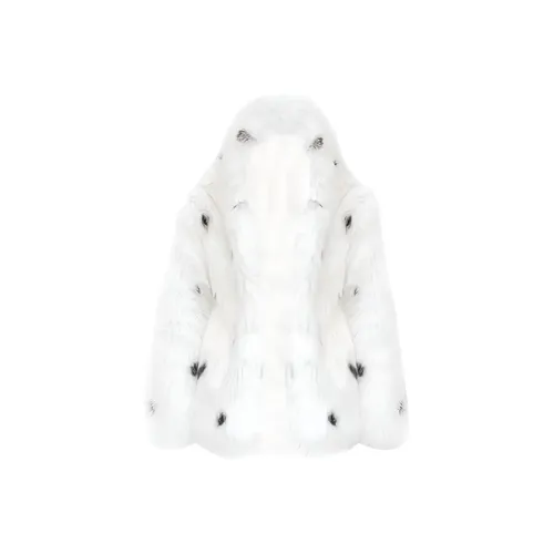 ETSE Черный Белый Пятно Экологичный Мех Женские Меховые изделия