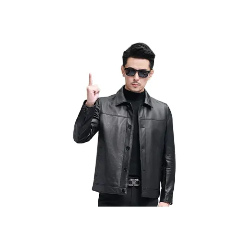 VBA Весенний Осенний Натуральная Кожа Куртка Мужская