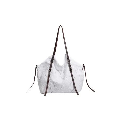 NX DOUGHNUT Холст Плечевая сумка Стандартная Женская Белая