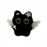 Маленький черный кот, ангел, волшебная палочка, украшение