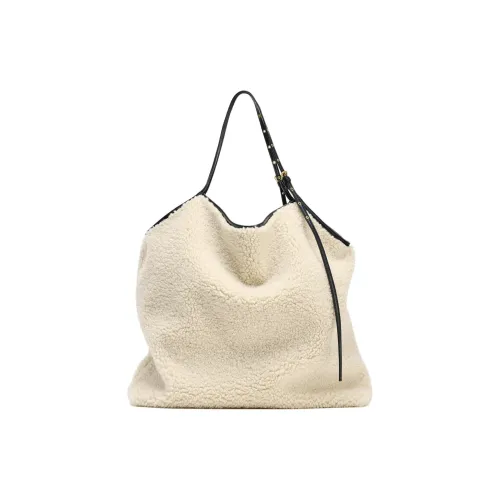 ZARA Полиэстер Тоут Сумка Сумка для покупок Сумка через плечо Женская Бежевая