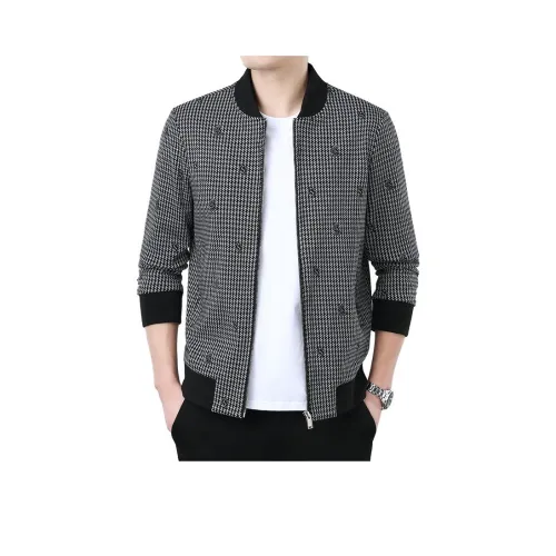 TAIZILONG Черный Белый Клетка Мужская Куртка