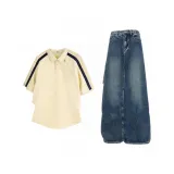 Абрикосовый топ + бирюзовые штаны