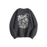 [Loose Fit Air Layer] Угольный Серый (Пустыня Растение Логотип на груди _ Пустыня Растение Логотип на спине)