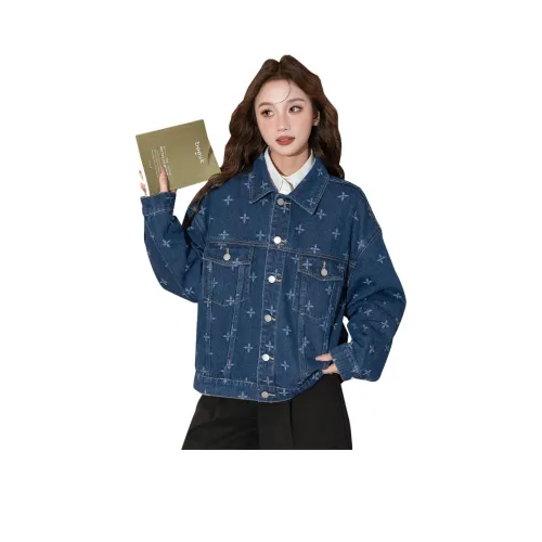 Tonlion Темно-синий женский джинсовые куртки