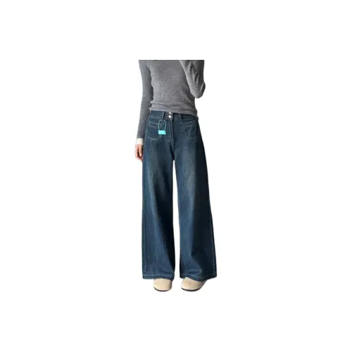 Мед темно-синий женский джинсы