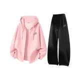 Розовый (B Кленовый Pen Фирменный Логотип на груди) + Черный (B Кленовый Pen Фирменный Логотип на штанах)