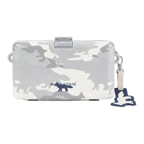 SAMSONITE Maison Kitsune Коллаборация Поликарбонатная Сумка через плечо Маленькая Мужская Белая