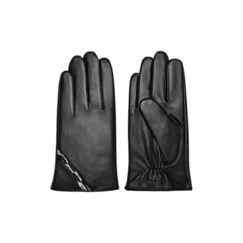 PIERRE CARDIN Sheepskin Goat Leather Gloves Men's Black