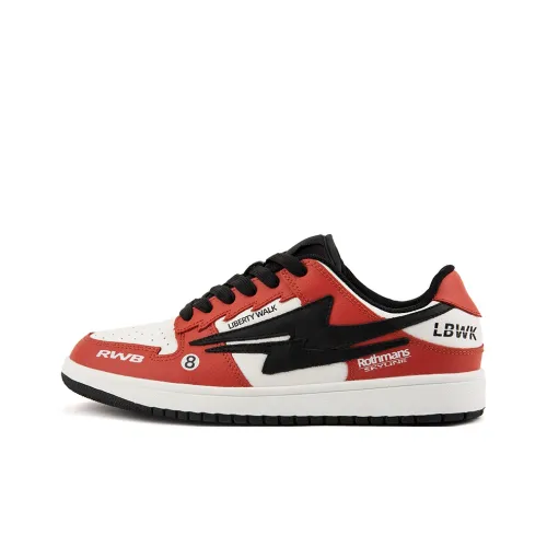 WANSWER Покрытие Амортизация Устойчивость к истиранию Низкие Кроссовки для скейтбординга Унисекс Красный Белый