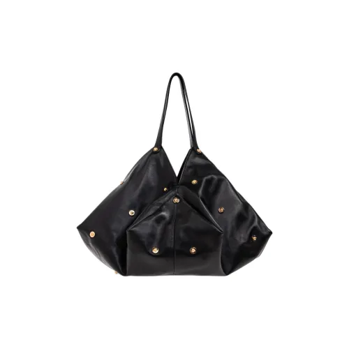 VERSACE Protea Кожа Сумка-тоут Сумка для покупок Сумка через плечо Большая Женская Черная