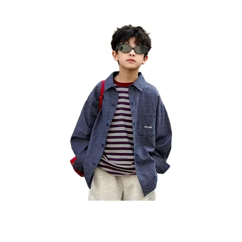 HUALEJI Blue School Age Casual Shirts HUALEJI Синий Школьный возраст Повседневные Рубашки