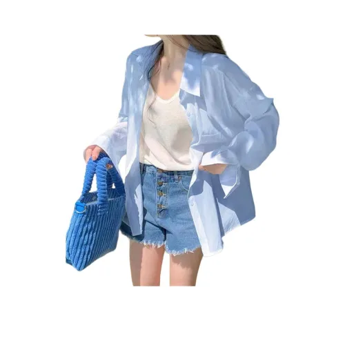 Source with u Светло-синие Женские Рубашки