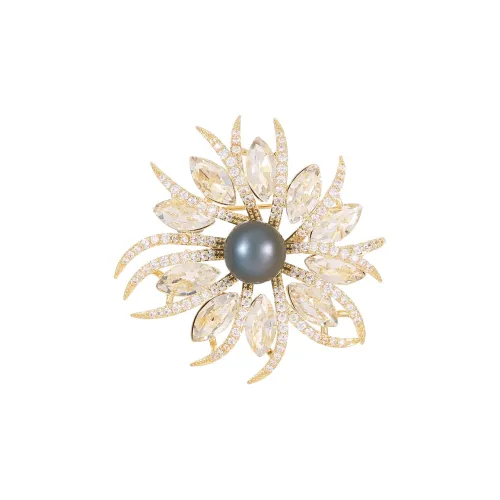 Фиолетовый Пресноводный Жемчуг Броши Унисекс