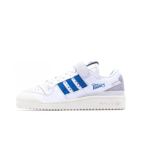 Adidas Originals FORUM 84 Politics Покрытие Устойчивые к истиранию Низкие Кроссовки для скейтбординга Унисекс Белый Синий