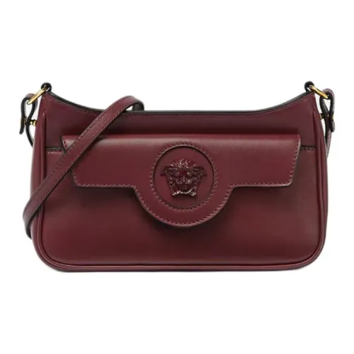 VERSACE La Medusa Телячья кожа Сумка через плечо Мини Женская Бургунди