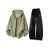 Серый горошек зеленый (B Кленовый Pen Этикетка на груди Значок) + Черный (B Кленовый Pen Этикетка на штанах)