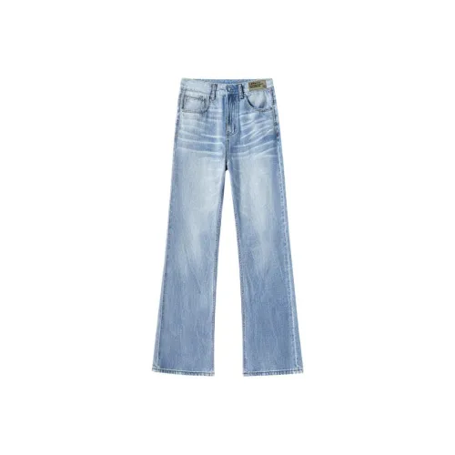 XIACENGJICHU Синий Унисекс Джинсы