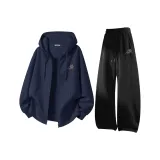 Темно-синий Синий (B Кленовый Pen Фирменный Логотип на груди) + Черный (B Кленовый Pen Фирменный Логотип на штанах)